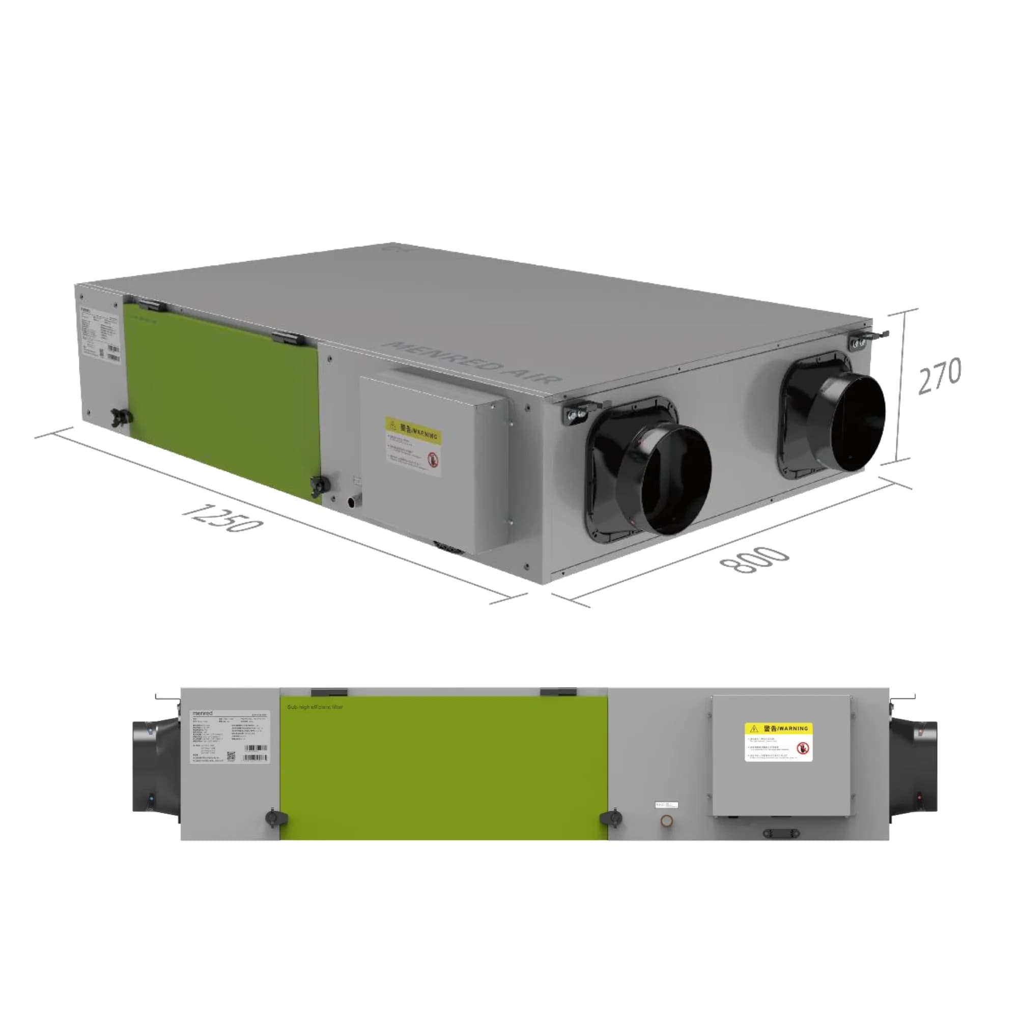 Máy lọc không khí và cấp khí tươi, khử nồm, thu hồi nhiệt Q6 (Menred) (Q6) - Menred - Điện máy ELC